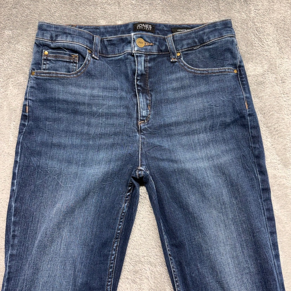 Jones New York Lexington Straight Jeans Womens 29x30 Blue Excellent Dark Wash - Picture 2 of 16